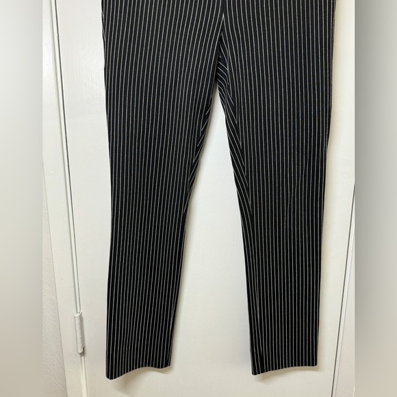 Diane Von Furstenberg Black White Pinstriped Work Office Trouser Pants Size 6 - Picture 4 of 15